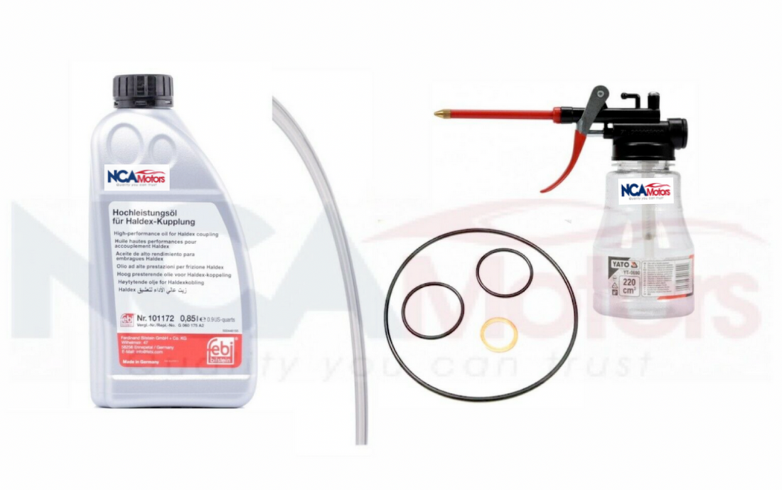 Evoque Haldex Service Kit with Febi Oil, Filling Pump & Pipe - Gen 5